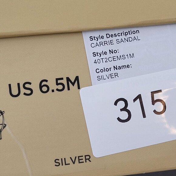 NEW Michael Kors Carrie Sandal Women's 6.5M Silver Metallic Leather Heels - Picture 13 of 13
